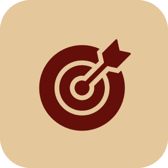 Bullseye with arrow on beige background.